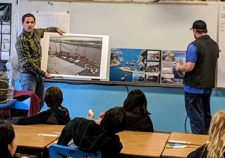 Advanced American Construction volunteers for STEM Connect at Powell Butte Elementary